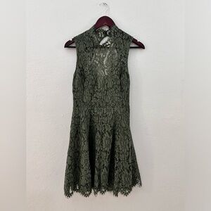 Keepsake The Label Porcelain Sleeveless Lace Dress in Green